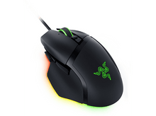 Charger l&#39;image dans la galerie, Souris gaming Razer noire avec logo et accents verts. La souris a une molette et des boutons latéraux.
