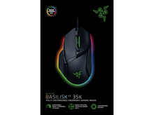Charger l&#39;image dans la galerie, Souris de jeu noire avec RVB et logo Razer.
