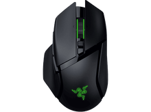 Charger l&#39;image dans la galerie, Souris gaming Razer noire. Logo vert, lumières RGB.
