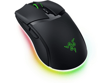 Charger l&#39;image dans la galerie, Souris de jeu noire avec des accents verts et le logo Razer vert, fond blanc.
