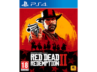Couverture du jeu: Homme avec arme, fond rouge. Titre: Red Dead Redemption II.
