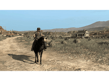 Charger l&#39;image dans la galerie, Homme à cheval dans un paysage désertique, Red Dead Redemption.
