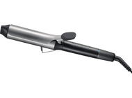 Fer à friser Remington, argent et noir, avec un cordon d'alimentation.