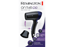 Charger l&#39;image dans la galerie, Sèche-cheveux Remington avec accessoires. Schéma de couleurs noir et bleu.
