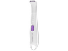 Charger l&#39;image dans la galerie, Un rasoir électrique blanc avec un bouton violet et le mot &#39;Remington&#39; sur le manche.
