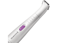 Charger l&#39;image dans la galerie, Épilateur Remington blanc, portable, avec un bouton violet. Le design est élégant et moderne.
