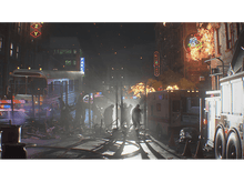 Charger l&#39;image dans la galerie, Scène de nuit : zombies, feu, police et bus dans une rue.
