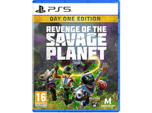 Charger l&#39;image dans la galerie, Boîte de jeu vidéo &#39;Revenge of the Savage Planet&#39; sur PS5, avec personnages et logo.
