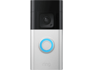 Sonnette Ring avec caméra et bouton bleu éclairé.