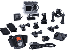 Charger l&#39;image dans la galerie, Caméra d&#39;action et accessoires, y compris des supports et une télécommande.
