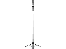 Charger l&#39;image dans la galerie, Un trépied noir pour un téléphone ou un appareil photo. Il a trois pieds et un support pour un appareil.
