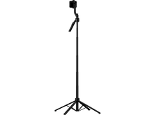 Charger l&#39;image dans la galerie, Un trépied noir sur fond noir, tenant un support de téléphone.
