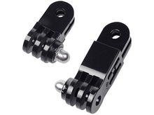 Charger l&#39;image dans la galerie, Deux supports de caméra d&#39;action noirs, chacun avec une rotule. Ils sont sur un fond blanc.
