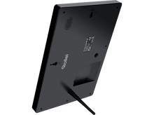 Charger l&#39;image dans la galerie, Vue arrière du cadre photo numérique noir. Il y a le logo Rollei, le support et les trous de vis.
