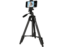 Charger l&#39;image dans la galerie, Trépied noir avec un smartphone affichant une photo d&#39;un couple.
