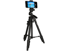 Charger l&#39;image dans la galerie, Trépied noir avec un téléphone monté dessus, montrant une scène de plage sur l&#39;écran.
