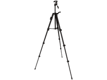 Charger l&#39;image dans la galerie, Trépied noir. Trois pieds s&#39;étendent vers le bas. La tête est en haut. Pour la photographie et la vidéo.
