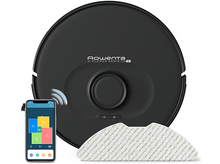 Charger l&#39;image dans la galerie, Aspirateur robot Rowenta X-Plorer Series 75 S et téléphone.
