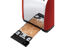 Charger l&#39;image dans la galerie, Un grille-pain rouge avec du pain grillé dans le bac.
