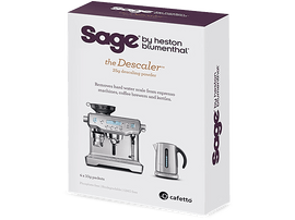 Boîte de détartrant Sage. Boîte blanche avec une illustration d