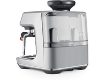 Charger l&#39;image dans la galerie, Machine à expresso argentée et grise. Fond blanc.
