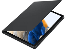 Charger l&#39;image dans la galerie, Tablette noire avec une housse noire. La housse est ouverte et la tablette est visible.
