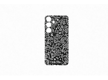 Charger l&#39;image dans la galerie, Coque de téléphone avec art Keith Haring noir et blanc, sur fond blanc.
