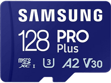 Charger l&#39;image dans la galerie, SAMSUNG Carte mémoire PRO Plus microSDXC 128 GB UHS-I (MB-MD128SA/EU)
