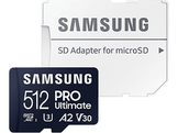 SAMSUNG Carte mémoire microSD Pro Ultimate 512 GB avec adaptateur SD (MB-MY512SA/WW)