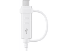 Charger l&#39;image dans la galerie, Câble USB-C blanc avec une boucle. Le connecteur est en haut.
