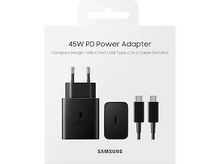 Charger l&#39;image dans la galerie, SAMSUNG Chargeur secteur + Câble USB-C Super Fast Charging 45 W Noir (EP-T4510XBEGEU)
