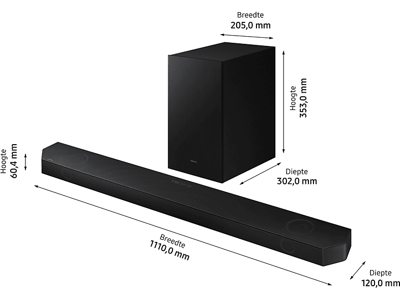 SAMSUNG Cinematic Q-series soundbar - Barre de son + Subwoofer (HW-Q700B)