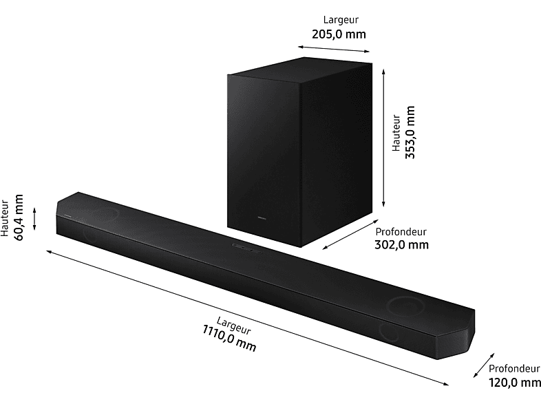 SAMSUNG Cinematic Q-series soundbar - Barre de son + Subwoofer (HW-Q700B)