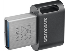 Charger l&#39;image dans la galerie, Clé USB argentée et noire, 256 Go, avec le logo SAMSUNG.

