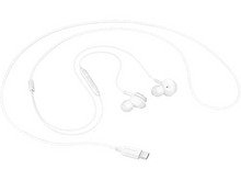 Charger l&#39;image dans la galerie, Écouteurs blancs avec un câble de chargement.
