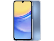 Un smartphone avec écran dégradé jaune à bleu, deux caméras au dos.