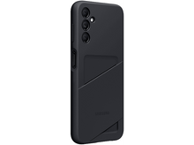 Charger l&#39;image dans la galerie, Coque de téléphone noire avec une poche et un logo Samsung. C&#39;est une couleur foncée.
