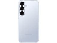 Dos de téléphone bleu clair avec triple caméra et logo Samsung.