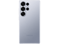 Vue latérale d'un ordinateur portable montrant les ports et les aérations, sur une surface blanche.