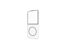 Charger l&#39;image dans la galerie, Un appareil rectangulaire blanc avec un bouton circulaire est centré sur un fond noir. L&#39;appareil semble être dans un étui transparent.

