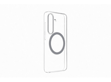 Charger l&#39;image dans la galerie, Une coque de téléphone transparente avec une fixation magnétique circulaire.
