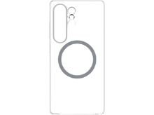 Charger l&#39;image dans la galerie, Contour blanc d&#39;une coque de téléphone, objectif de caméra et cercle pour chargeur.
