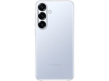 Téléphone Samsung, dos bleu clair, triple caméra.