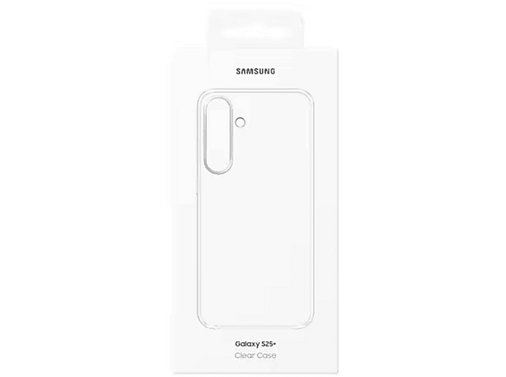 Coque transparente Samsung Galaxy S25+ en emballage.