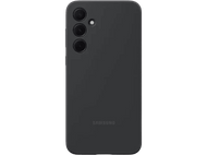Coque de téléphone noire, l'arrière d'un téléphone avec trois lentilles de caméra et le logo Samsung.