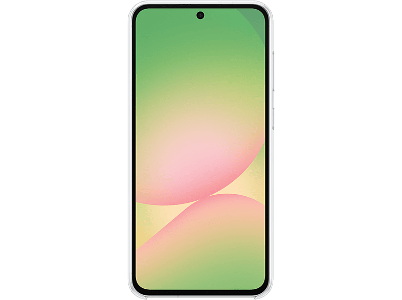 Un téléphone avec un écran dégradé. L'écran affiche des couleurs roses et vertes.