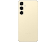 Dos du téléphone Samsung Galaxy S24 doré avec caméras, fond noir.