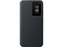 Charger l&#39;image dans la galerie, Coque de téléphone noire avec affichage de l&#39;heure, fond noir.
