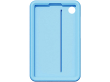 Charger l&#39;image dans la galerie, Un étui bleu clair en forme de tablette avec une bande bleu foncé et un trou pour l&#39;appareil photo.
