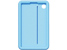 Charger l&#39;image dans la galerie, Une étui de tablette bleu clair avec une fente et un trou sur fond blanc.
